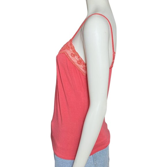 Vintage Y2K Coral Sequin Beaded Cami Going Out Top Fairycore. Medium/Large. Tank - Picture 3 of 11